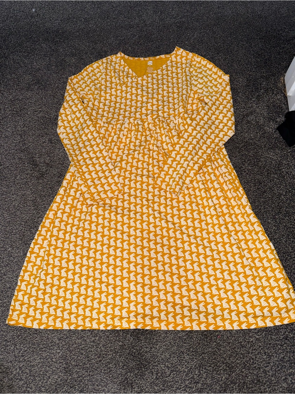 Tea Collection Girls Short Sleeve Wrap Neck Dress Bunny Print Size 10